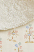 Carousel bamboo baby burp cloth — carousel print, soft bamboo cotton