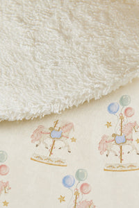 Carousel bamboo baby burp cloth — carousel print, soft bamboo cotton