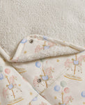 Carousel bamboo baby changing mat — carousel print, soft bamboo cotton