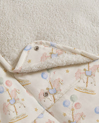 Carousel bamboo baby changing mat — carousel print, soft bamboo cotton