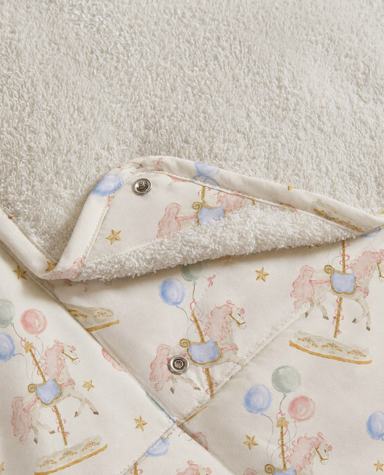 Carousel bamboo baby changing mat — carousel print, soft bamboo cotton