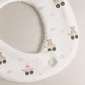 Carriage Teddy bamboo baby bib — carriage teddy print, soft bamboo cotton