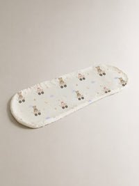 Carriage Teddy bamboo baby burp cloth — carriage teddy print, soft bamboo cotton