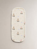 Carriage Teddy bamboo baby burp cloth — print detail