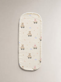 Carriage Teddy bamboo baby burp cloth — print detail