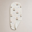Carriage Teddy bamboo baby burp cloth — soft bamboo cotton flatlay
