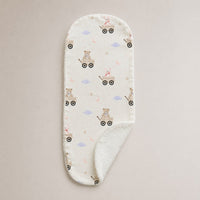 Carriage Teddy bamboo baby burp cloth — soft bamboo cotton flatlay