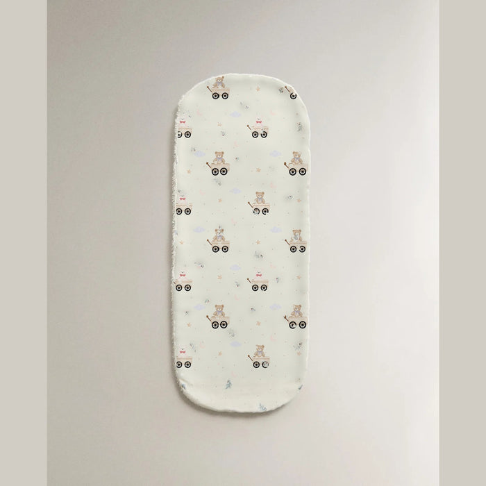 Carriage Teddy bamboo baby burp cloth — folded