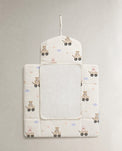 Carriage Teddy bamboo baby changing mat — carriage teddy print, soft bamboo cotton