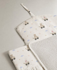 Carriage Teddy bamboo baby changing mat — absorbent sherpa backing