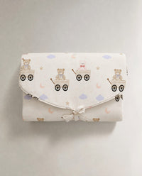 Carriage Teddy bamboo baby changing mat — print detail