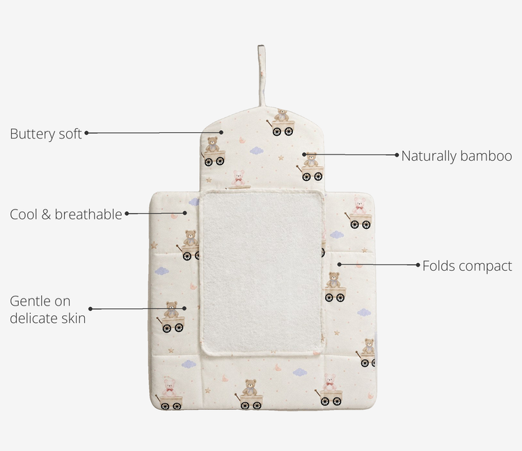 Anaario Carriage Teddy Bamboo Baby Changing Mat key features