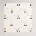 Carriage Teddy bamboo baby quilt — printed reverse