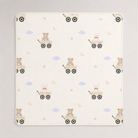 Carriage Teddy bamboo baby quilt — printed reverse