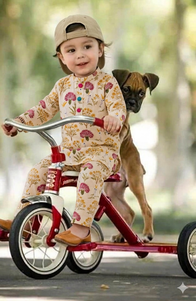Multi-Colored Floral Cotton Co-ord Set