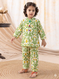 Yellow Green Cotton Co-ord Set