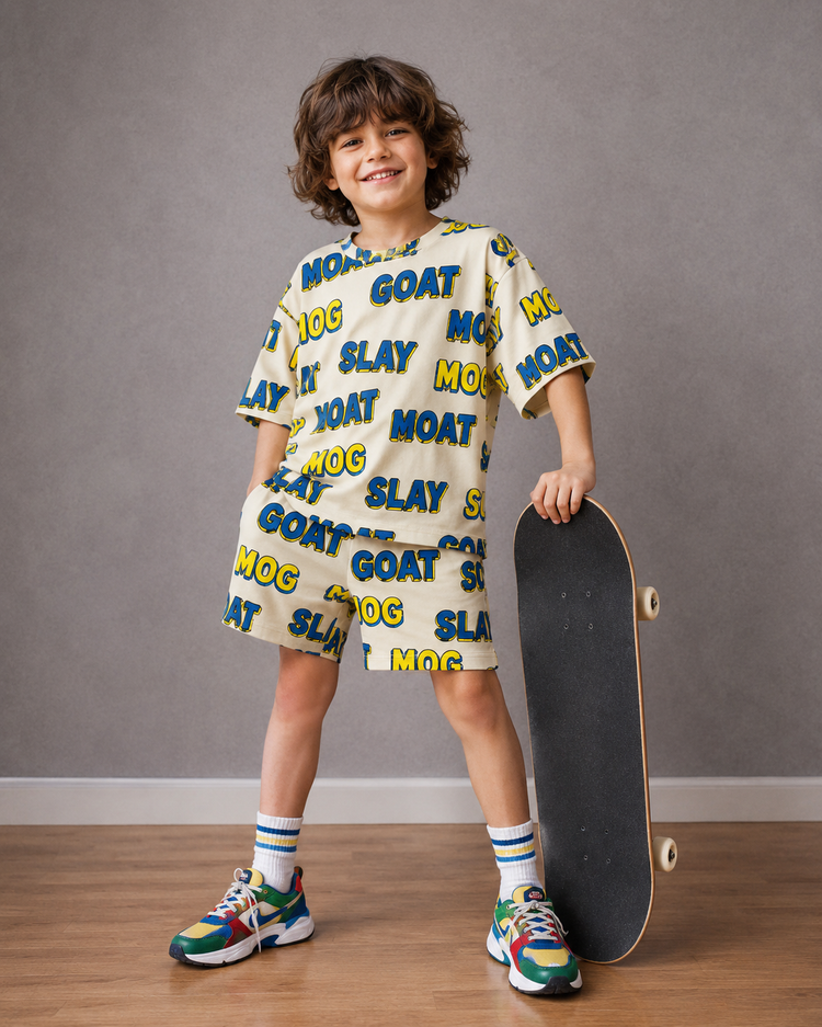 Boy wearing Anaario Certified GOAT Co-ord Set