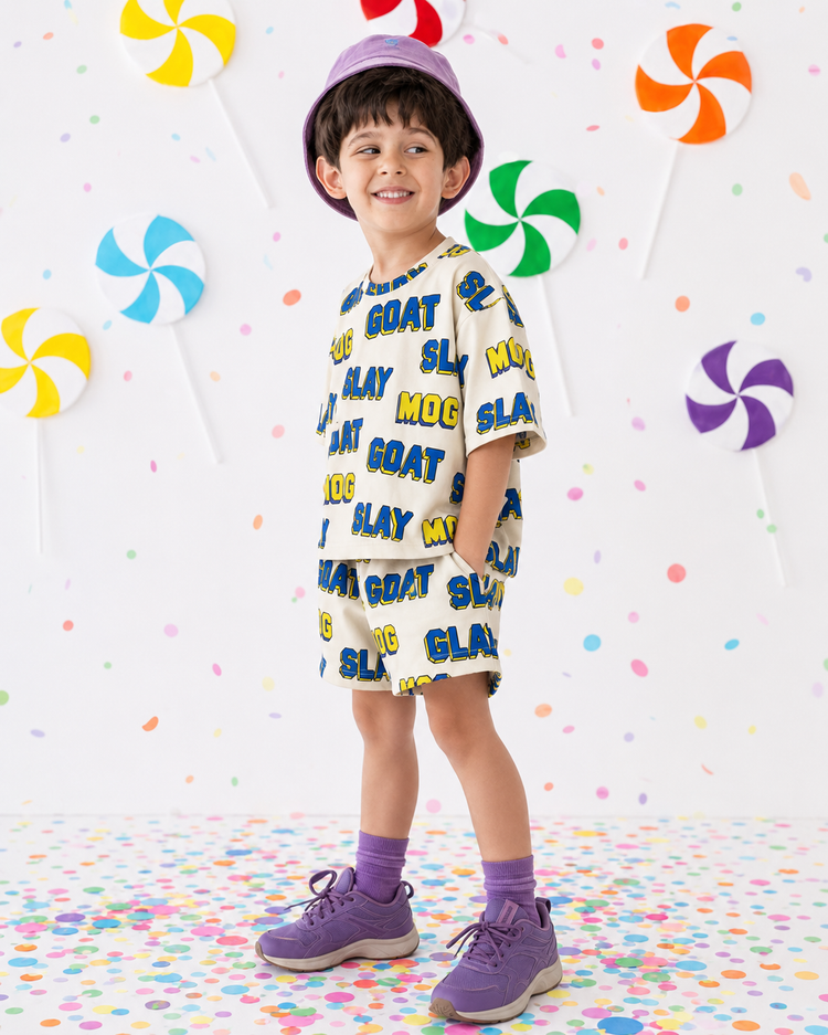 Boy wearing Anaario Certified GOAT Co-ord Set
