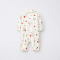 Cherry & Bunny bamboo cotton baby sleepsuit — two-way zip romper onesie