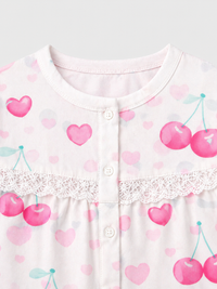 Girl wearing Anaario Cherry Heart Night Suit