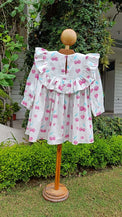 Girl wearing Anaario Cherry Heart Ruffle Dress