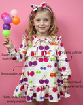 Girl wearing Anaario Cherry Jubilee Ruffle Dress