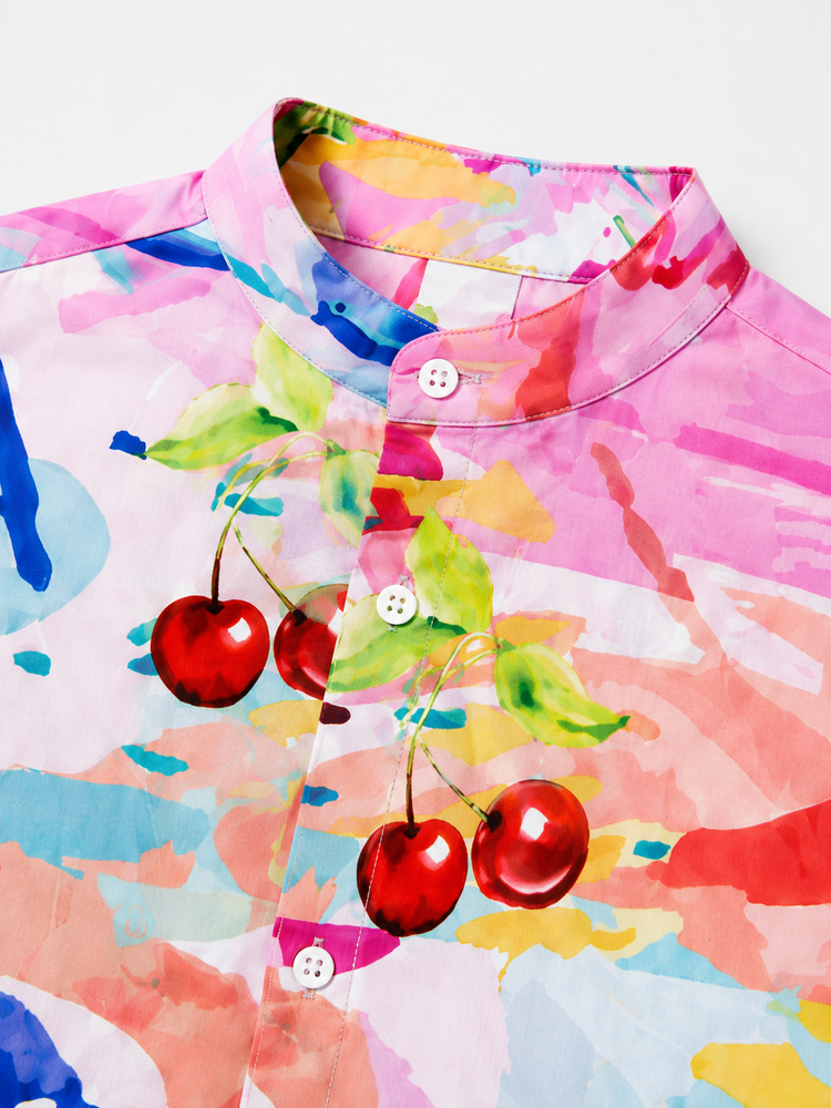 Boy wearing Anaario Cherry Splash Shirt