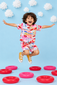 Boy wearing Anaario Cherry Splash Shirt Set
