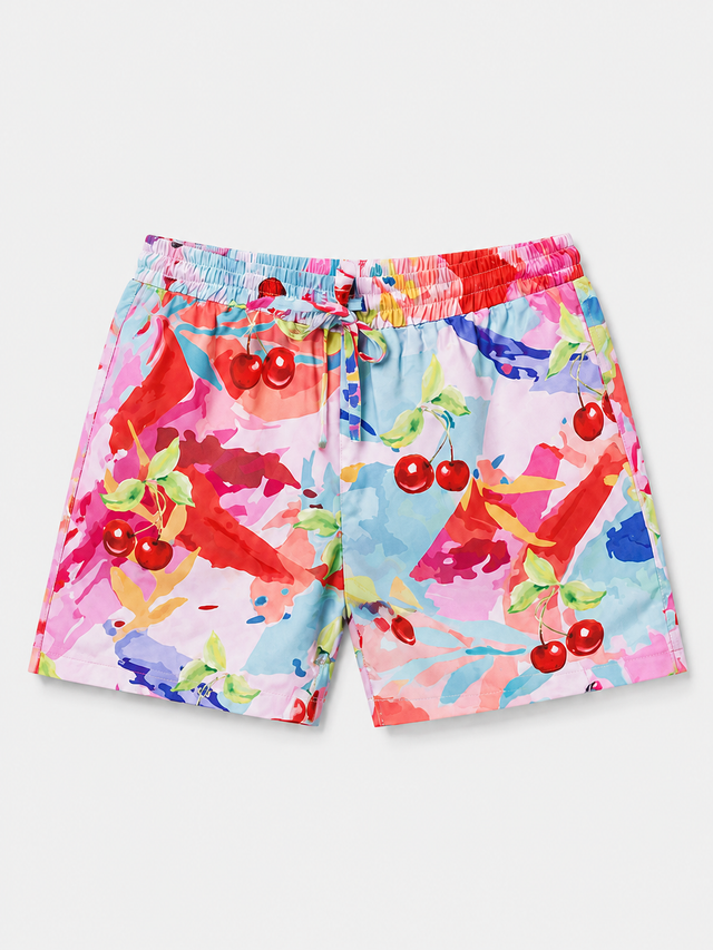 Boy wearing Anaario Cherry Splash Shorts