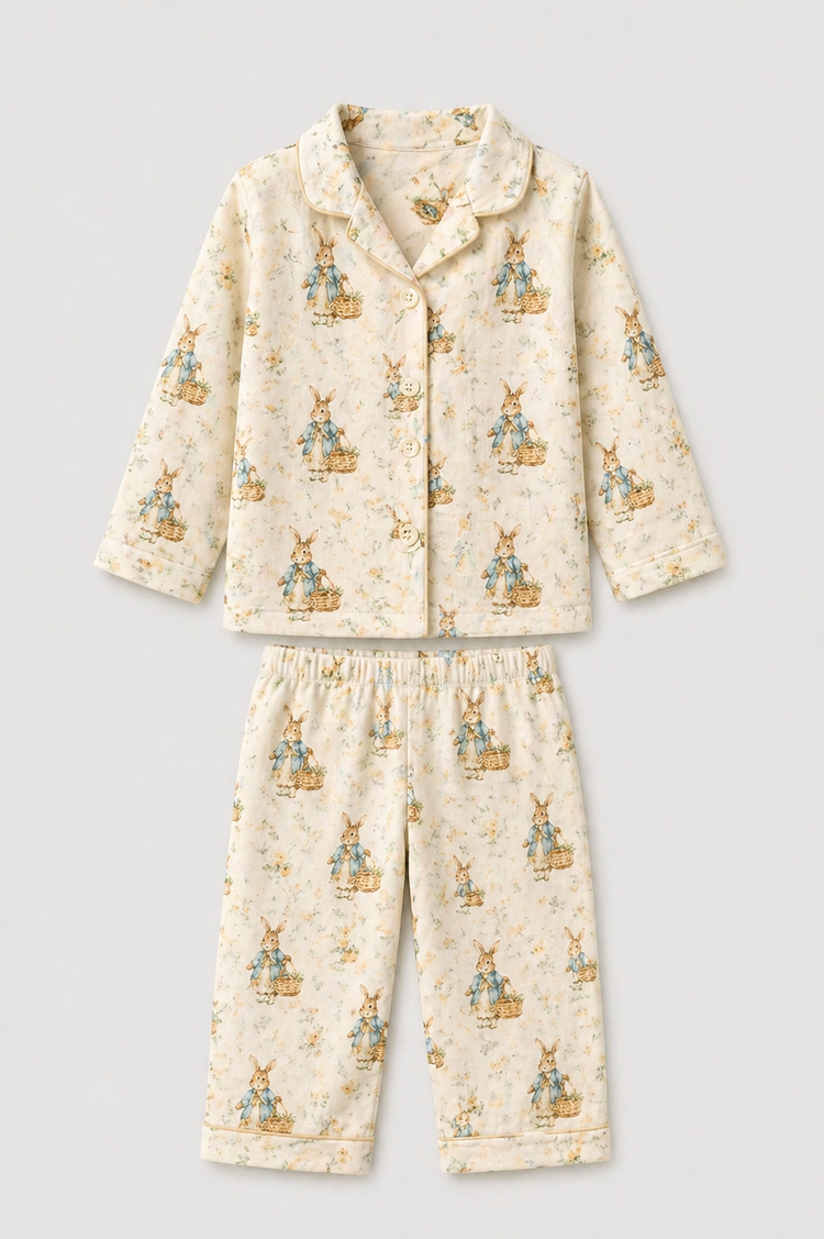 Girl wearing Anaario Classic Bunnies Night Suit