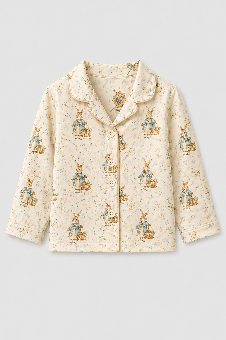 Girl wearing Anaario Classic Bunnies Night Suit