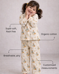 Girl wearing Anaario Classic Bunnies Night Suit
