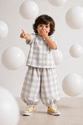 Boy wearing Anaario Cloud Check Co-ord Set