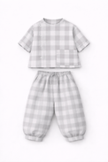 Boy wearing Anaario Cloud Check Co-ord Set