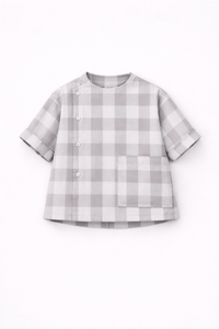 Boy wearing Anaario Cloud Check Co-ord Set