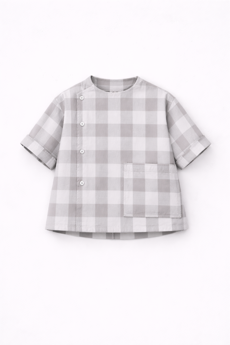 Boy wearing Anaario Cloud Check Co-ord Set