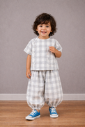 Boy wearing Anaario Cloud Check Co-ord Set