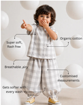 Boy wearing Anaario Cloud Check Co-ord Set