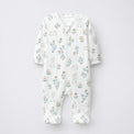 Cloud Koala bamboo cotton baby sleepsuit — zip romper onesie detail