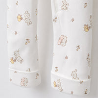 Cloud Koala bamboo cotton baby sleepsuit — zip romper onesie detail