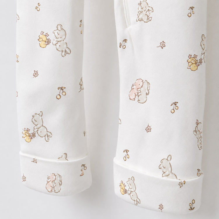 Cloud Koala bamboo cotton baby sleepsuit — zip romper onesie detail
