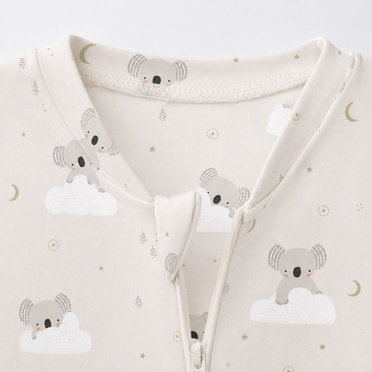 Cloud Koala bamboo cotton baby sleepsuit — footed zip-front sleepsuit, onesie romper