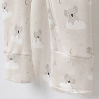 Cloud Koala bamboo cotton baby sleepsuit — bamboo cotton onesie romper flatlay