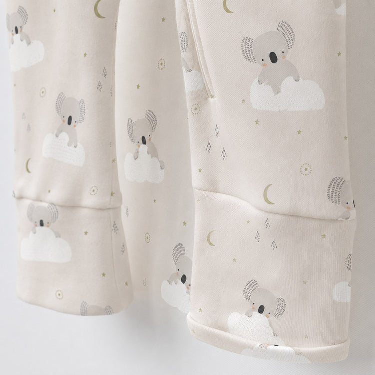 Cloud Koala bamboo cotton baby sleepsuit — bamboo cotton onesie romper flatlay
