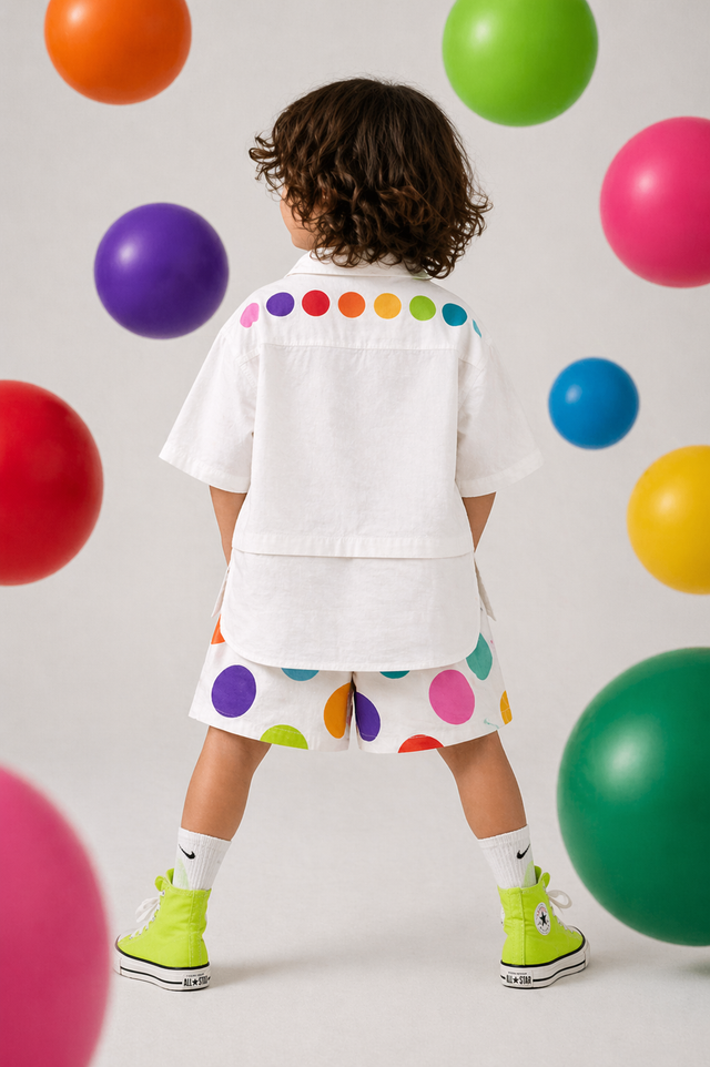 Boy wearing Anaario Confetti Pop Co-ord Set
