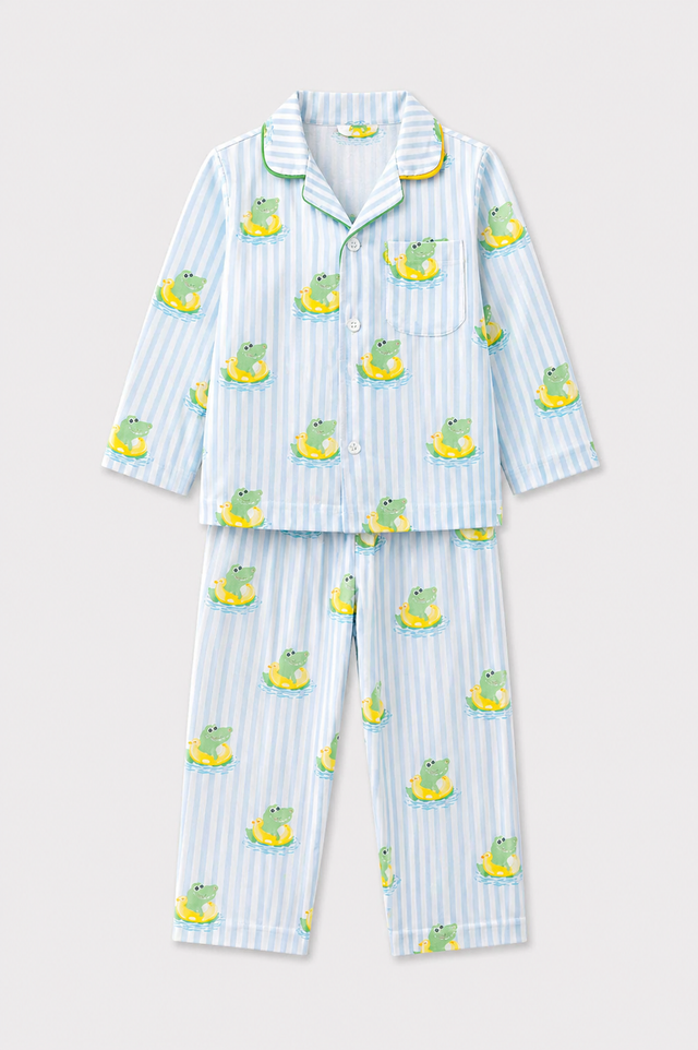 Boy wearing Anaario Crocodile Print Night Suit