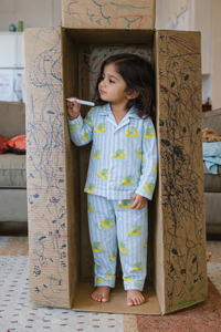 Boy wearing Anaario Crocodile Print Night Suit