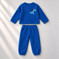 Cobalt Blue Dino Fleece Set top and bottom by Anaario