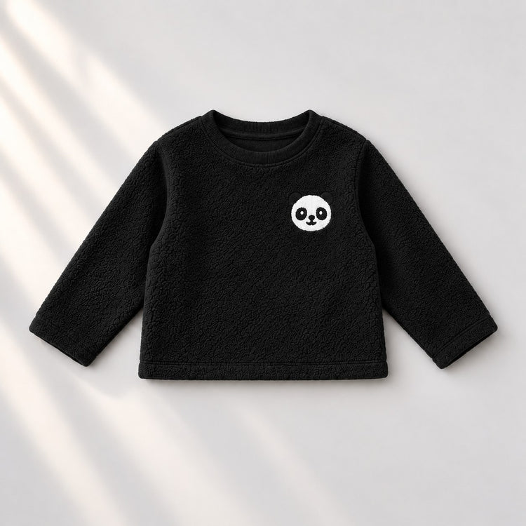 Black Panda Fleece Set top by Anaario
