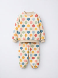 Multi Polka Barrel Pant Set flat lay by Anaario